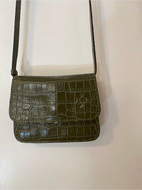 Patricia Nash Olive Croc-Embossed Crossbody